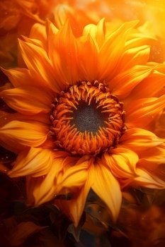 Sunflower background. Illustration Generative AI
