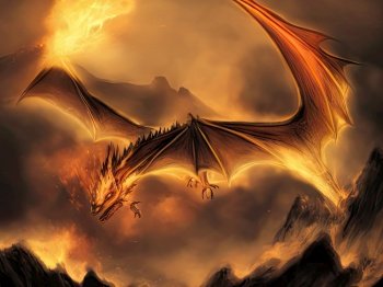 Magnificent creature, with red scales and golden eyes that seem to glow with an inner fire. Its powerful wings beat the air, sending sparks flying as it plows through the raging inferno of hell. The dragon’s mouth is open wide, revealing razor-sharp teeth, and a tongue of flame licks out, eager to consume any obstacles in its path. The background is a chaotic landscape of flames, with towering pillars of fire and billowing clouds of smoke. The dragon seems untroubled by the heat and destruction around it, soaring higher and higher with each beat of its wings. It is a fearsome sight, a symbol of raw power and fearlessness in the face of danger. AI generative illustration