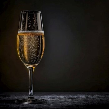 Glass with Champagne. Illustration AI Generative