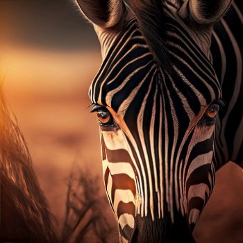 Zebra Portrait. Illustration Generative AI
 