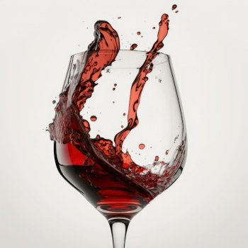 Glass with Red Wine. Illustration Generative AI