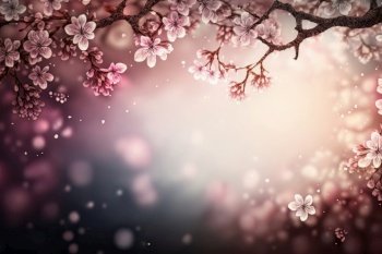 Spring Beauliful Cherry Blossom Background Illustration Generative AI 