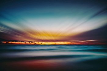 Colorful sunset sky and ocean nature background. Illustration Generative AI 
