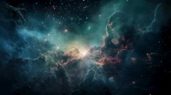 Magic color galaxy space background. Illustration Generative AI