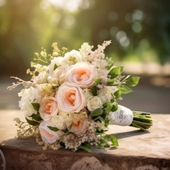 Wedding floral bouquet. Illustration Generative AI

