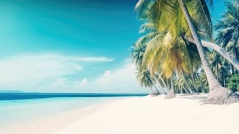 Palms on the beach. Illustration Generative AI

