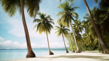 Tropical beach background. Illustration Generative AI
