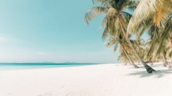 Palms on the beach. Illustration Generative AI

