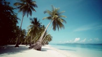 Tropical beach background. Illustration Generative AI
