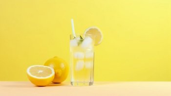 Cool lemonade background. Illustration Generative AI
