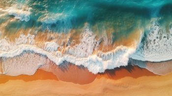 Beach drone view. Illustration Generative AI
