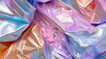 Pastel Crinkled Foil Pattern. Illustration Generative AI
