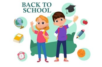 A vector illustration of kids going back to school concept
