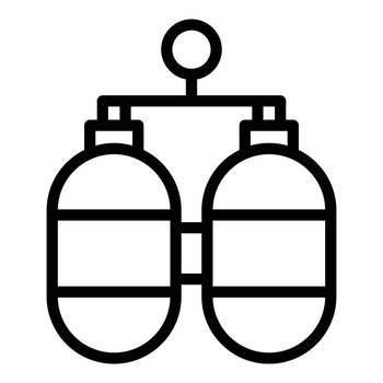 Oxygen tanks icon outline vector. Concentrator equipment. Oximeter therapy. Oxygen tanks icon outline vector. Concentrator equipment