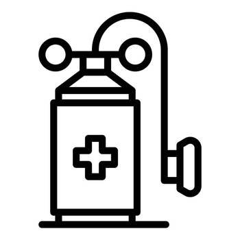 Medical oxygen tank icon outline vector. Concentrator equipment. Oximeter pulse. Medical oxygen tank icon outline vector. Concentrator equipment