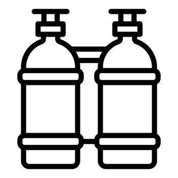 Oxygen double tank icon outline vector. Medical therapy. Home equipment. Oxygen double tank icon outline vector. Medical therapy