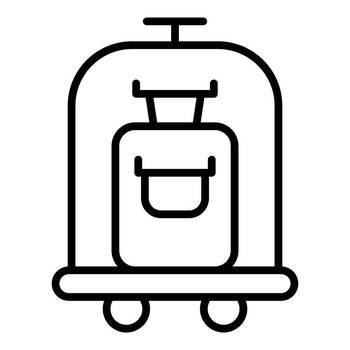 Open carry bag icon outline vector. Luggage trolley. Hotel cart. Open carry bag icon outline vector. Luggage trolley