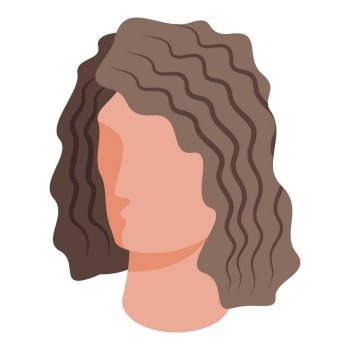 Curly hair care icon isometric vector. Fashion portrait. Woman hairstyle. Curly hair care icon isometric vector. Fashion portrait