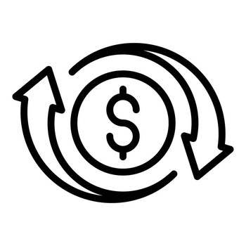 Money convert icon outline vector. Bank app. Mobile payment. Money convert icon outline vector. Bank app
