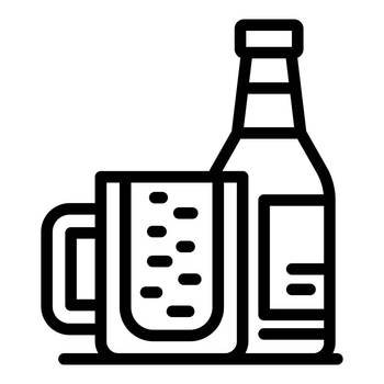 Home beer mug icon outline vector. Factory process. Drink liquid. Home beer mug icon outline vector. Factory process