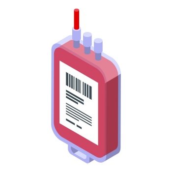 Blood packet icon isometric vector. Bag transfusion. Donate label. Blood packet icon isometric vector. Bag transfusion