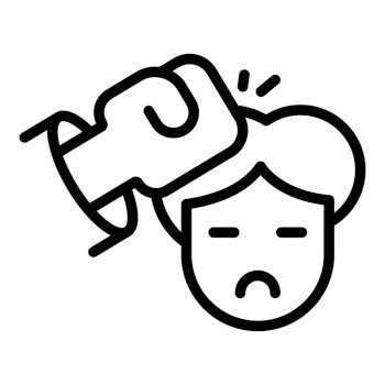 Child violence icon outline vector. Student bully. Stress problem. Child violence icon outline vector. Student bully