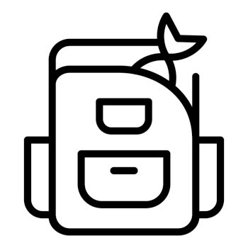 School backpack icon outline vector. Back bag. Pack study. School backpack icon outline vector. Back bag