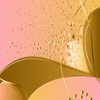 Golden pink abstract background. Modern trendy shiny holiday template. Graphic design banner, poster, greeting card, invitation, celebration, magazine, label, fashion, template. Vector illustration
