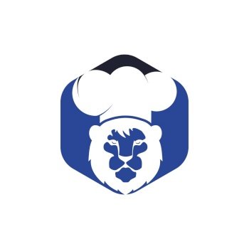 Chef lion vector logo design template. Food restaurant logo concept.	