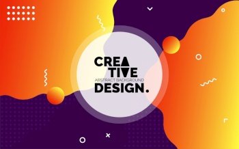 Colorful Creative template banner with gradient color. Design with liquid shape