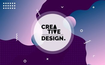 Colorful Creative template banner with gradient color. Design with liquid shape