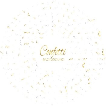 Gold Confetti Isolated On White Background. Celebrate Vector Illustration Vector Illustration