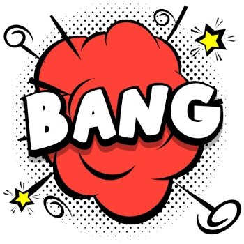 bang Comic bright template with speech bubbles on colorful frames Vector Illustration