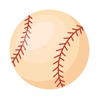 baseball sport ball. Cartoon leather yellow glob, vector Illustration isolated on white background. baseball sport ball. Cartoon leather yellow glob, vector Illustration