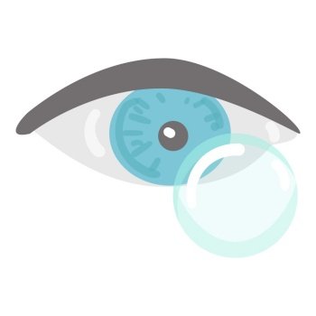 Eye contact lens icon cartoon vector. Case solution. Lense drop. Eye contact lens icon cartoon vector. Case solution