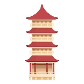 Outing pagoda icon cartoon vector. China building. City temple. Outing pagoda icon cartoon vector. China building