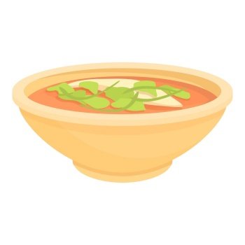 Green soup icon cartoon vector. Japan food. Restaurant menu. Green soup icon cartoon vector. Japan food