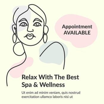 Available appointment for spa salon procedures, relax with best sessions. Beauty and cosmetology industry, wellness and skin rejuvenation. Promotional banner, advertisement. Vector in flat style. Relax with best spa and wellness, available