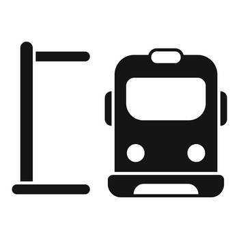 Train station icon simple vector. Railway platform. People city. Train station icon simple vector. Railway platform