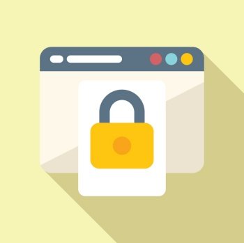 Web safe icon flat vector. Data privacy. Secure cyber. Web safe icon flat vector. Data privacy