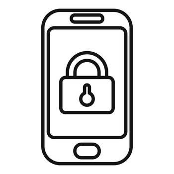 Phone lock icon outline vector. Data privacy. Safe personal. Phone lock icon outline vector. Data privacy