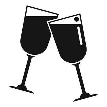 Alcohol drink icon simple vector. Glass toast. Friend bar. Alcohol drink icon simple vector. Glass toast