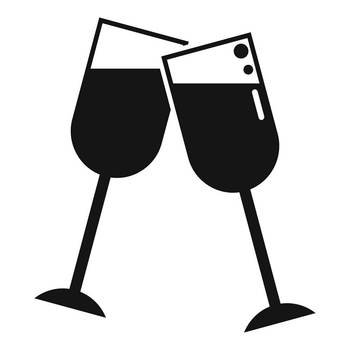 Wine cheers icon simple vector. Drink hand. Glass toast. Wine cheers icon simple vector. Drink hand