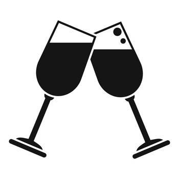 Wine cheers icon simple vector. Hand drink. Bar alcohol. Wine cheers icon simple vector. Hand drink