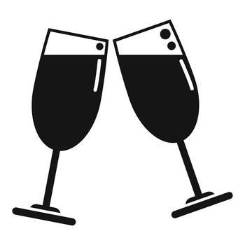 Toast party icon simple vector. Drink cheers. Bar alcohol. Toast party icon simple vector. Drink cheers