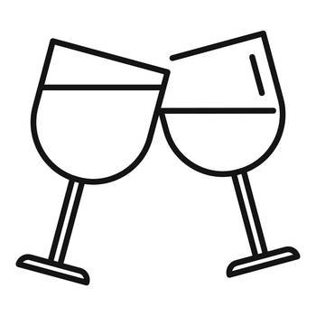 Wine toast icon outline vector. Drink toast. Cheers mug. Wine toast icon outline vector. Drink toast