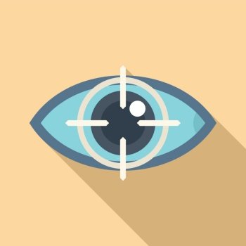 Eye focus icon flat vector. Business work. Goal group. Eye focus icon flat vector. Business work