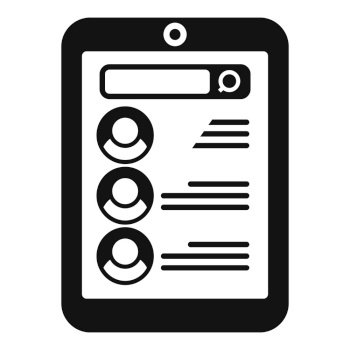 Online tablet job icon simple vector. Search employment. Career people. Online tablet job icon simple vector. Search employment