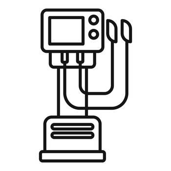 Medical device icon outline vector. Patient machine. Monitor therapy. Medical device icon outline vector. Patient machine
