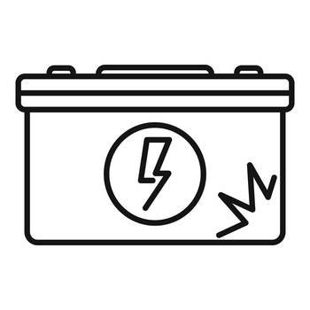 Car battery trash icon outline vector. Waste rubbish. Recycle metal. Car battery trash icon outline vector. Waste rubbish